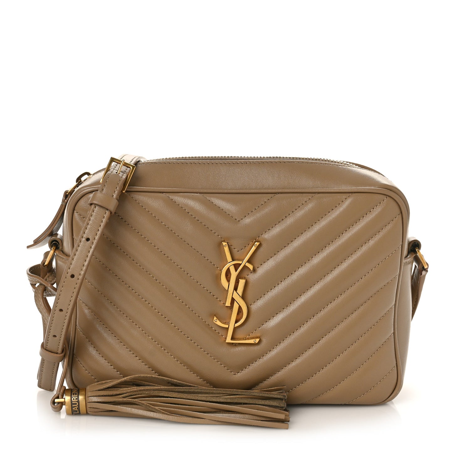 Calfskin Matelasse Monogram Lou Camera Bag Dark Beige