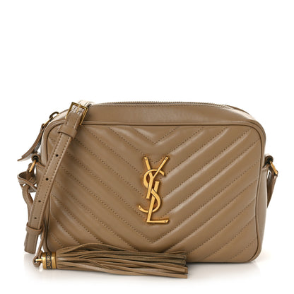 Saint Laurent Calfskin Matelasse Monogram Lou Camera Bag Dark Beige 1 of 8