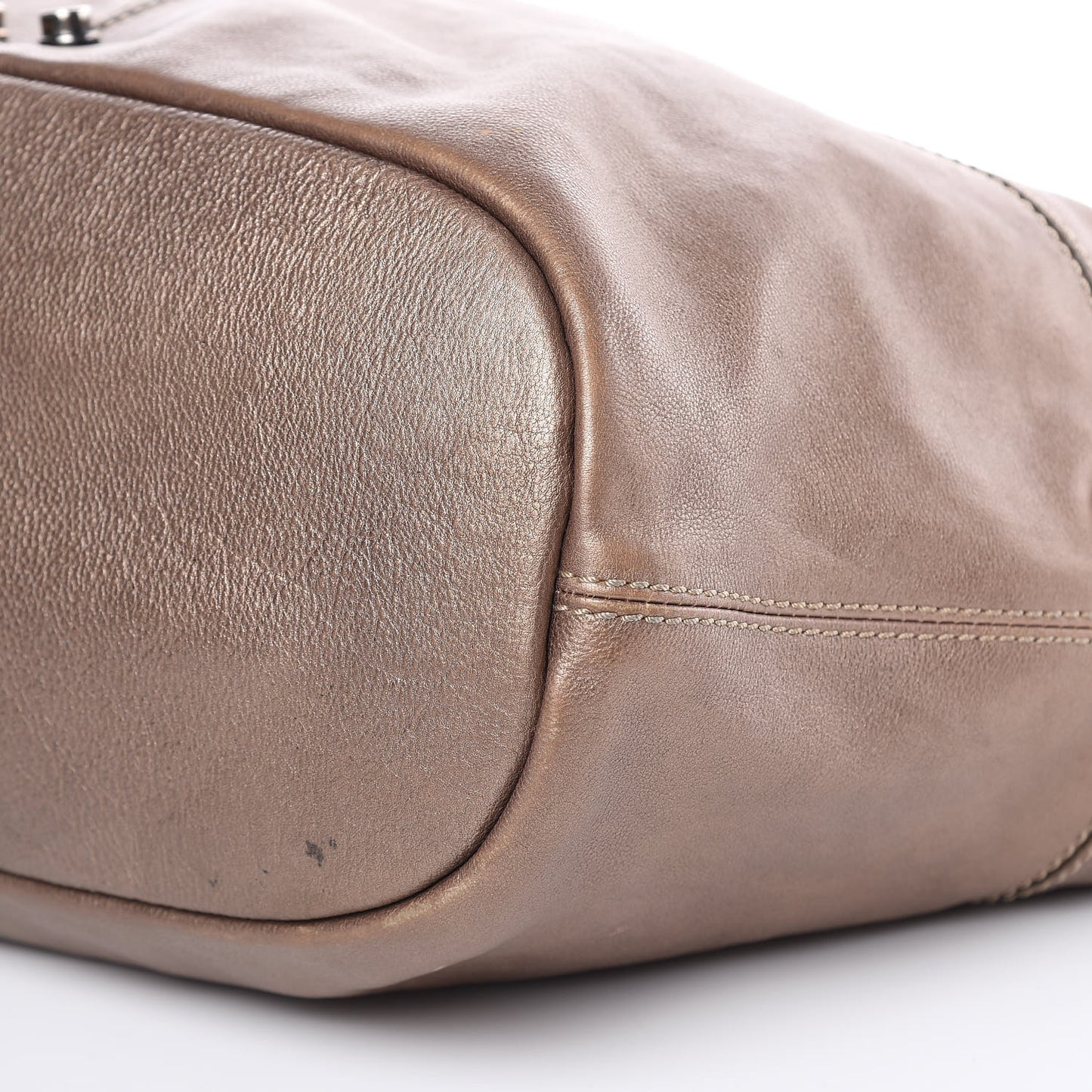 Metallic Calfskin Studded Medium Nightingale Brown