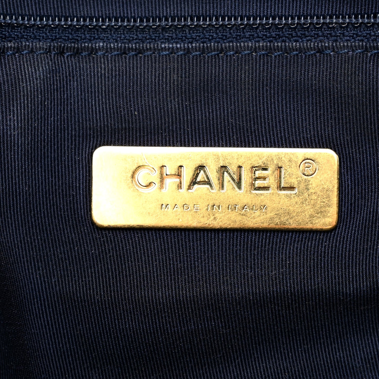 Goatskin Quilted Large Chanel 19 Flap Dark Blue
