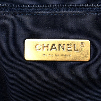Chanel Goatskin Quilted Large Chanel 19 Flap Dark Blue 6 of 15