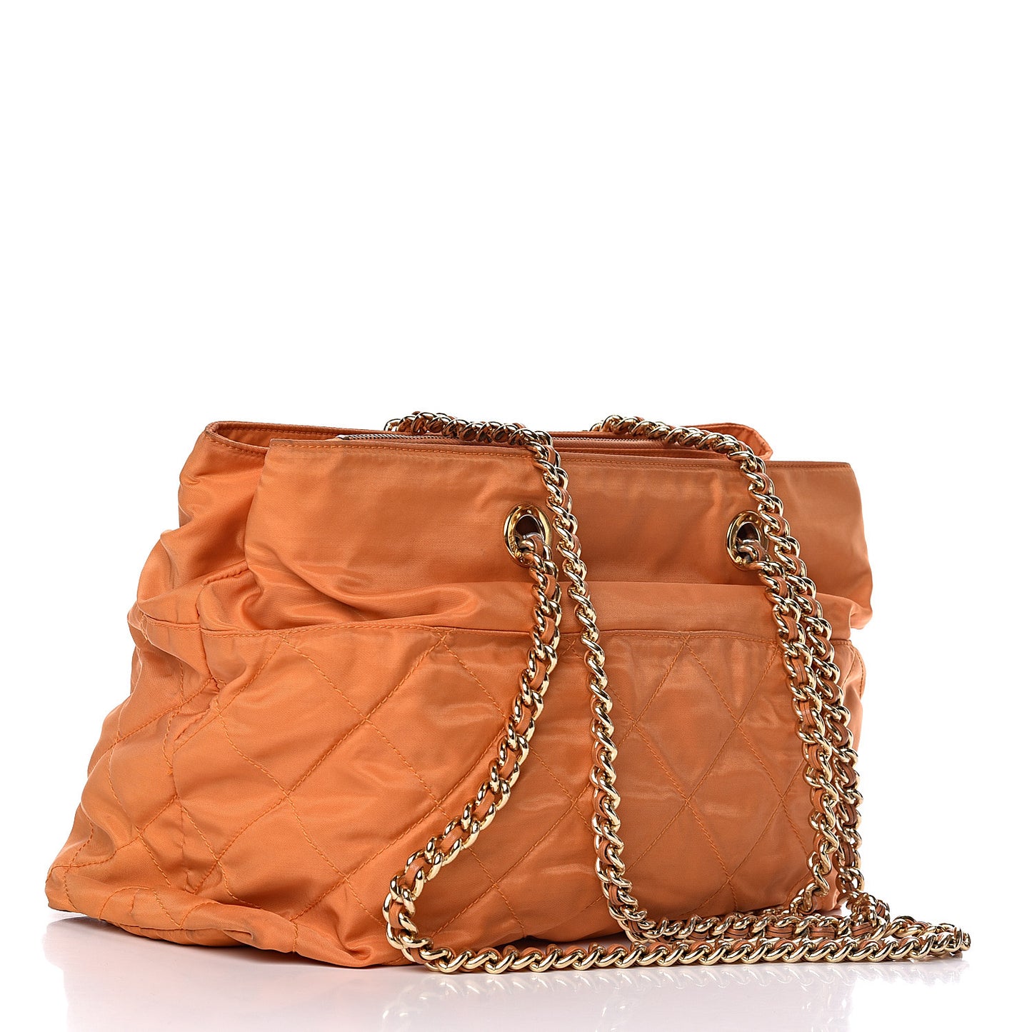 Tessuto Nylon Quilted Impunturado Bag Ambra