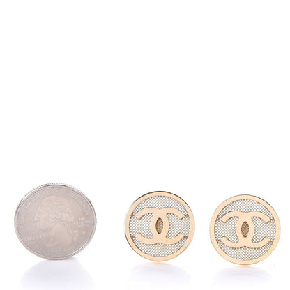 Chanel Mesh CC Earrings Light Gold 2 of 5