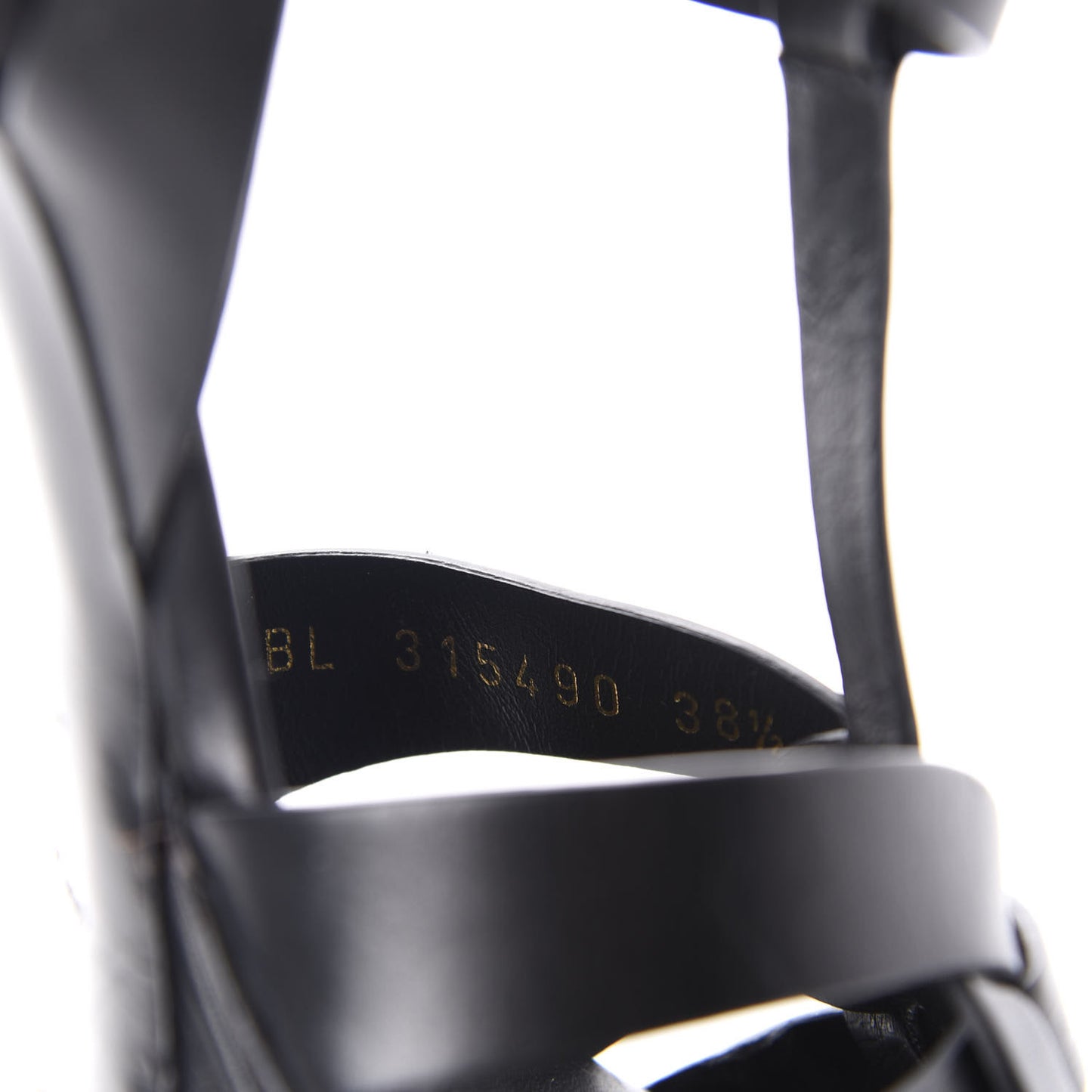 Calfskin Tribute 75 Platform Sandals 38.5 Black
