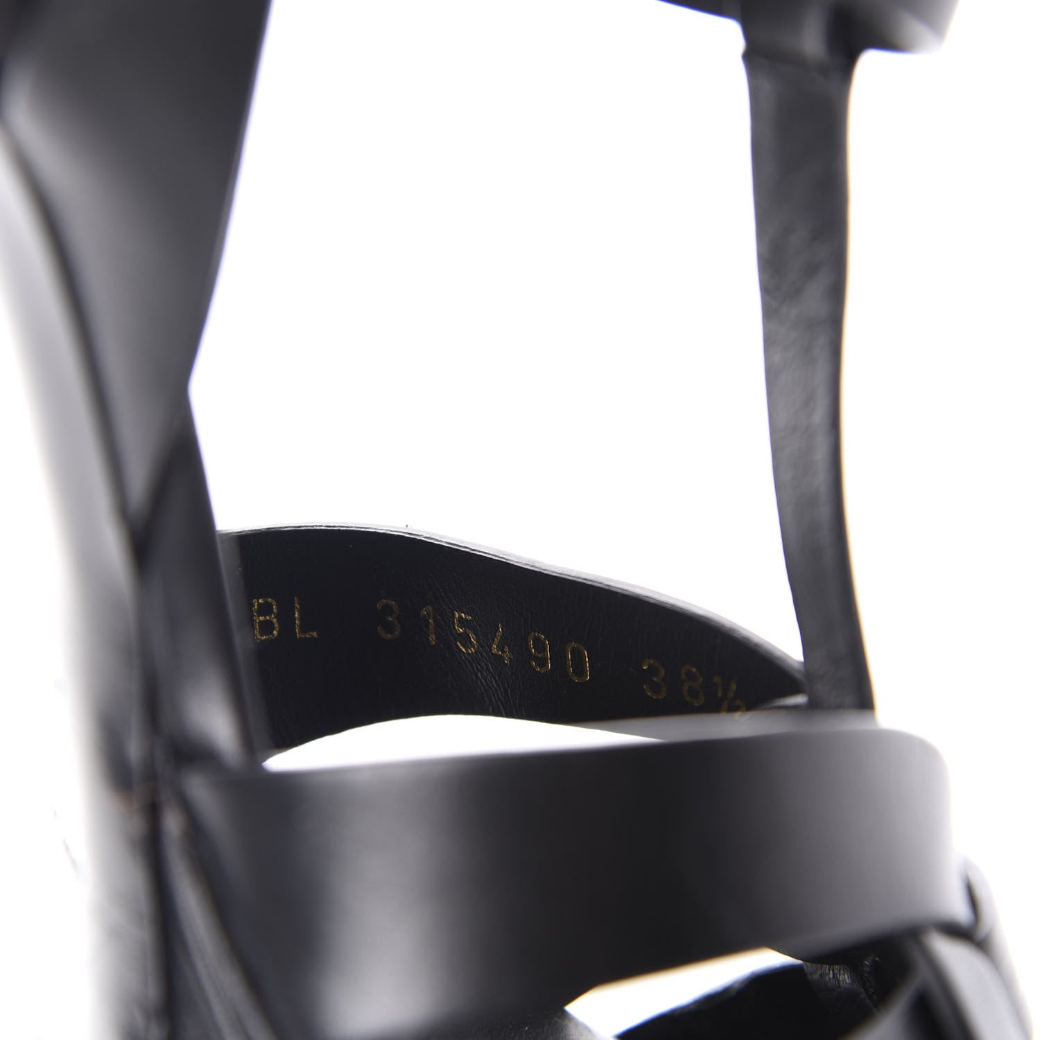 Saint Laurent Calfskin Tribute 75 Platform Sandals 38.5 Black 8 of 11