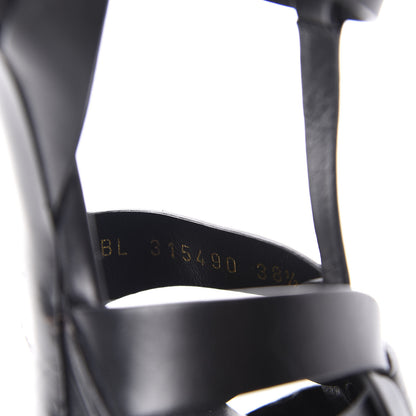 Saint Laurent Calfskin Tribute 75 Platform Sandals 38.5 Black 8 of 11