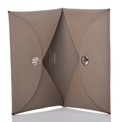 Hermes Epsom Calvi Card Case Gris Asphalt 5 of 8