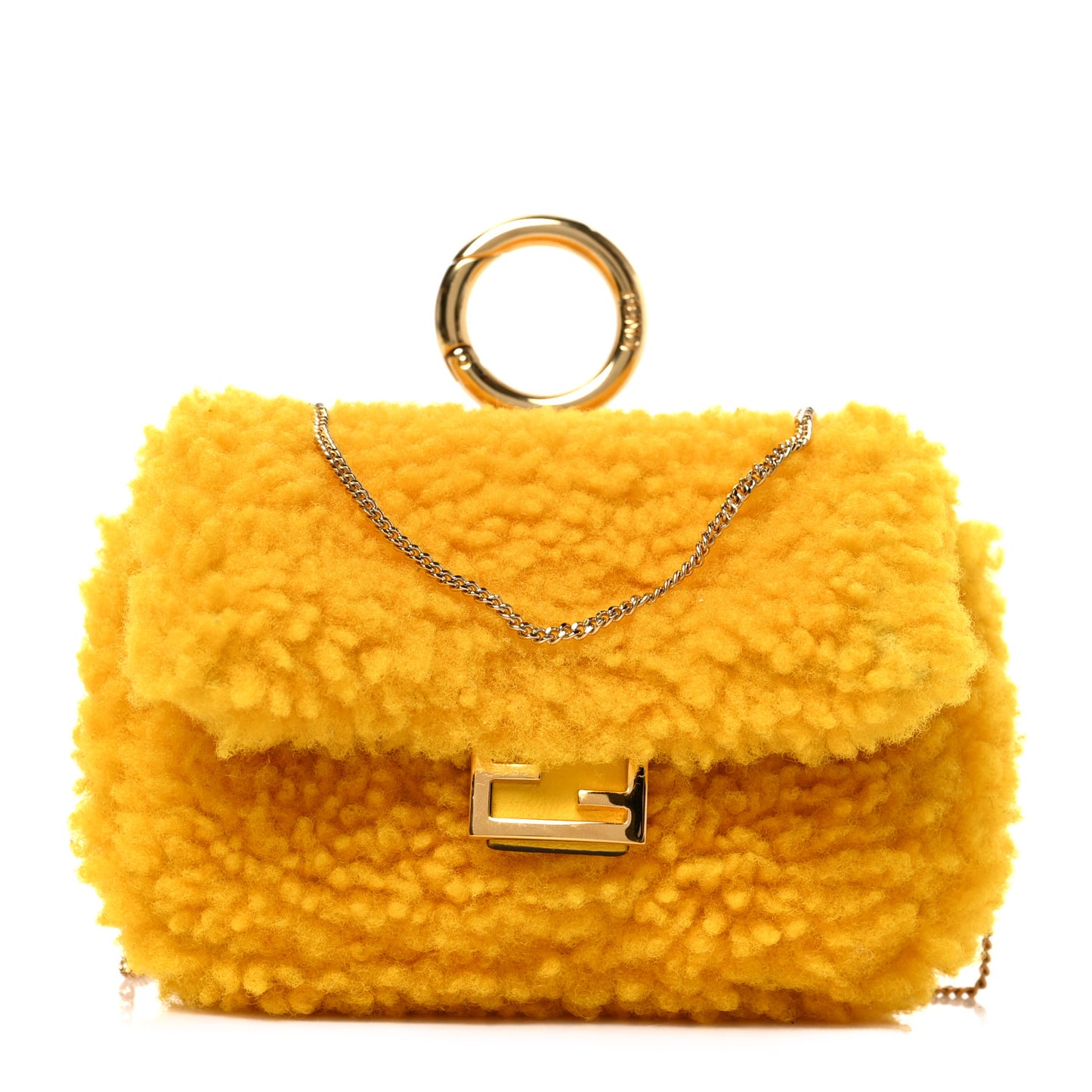 Shearling Vitello Grace Nano Baguette Charm Narciso