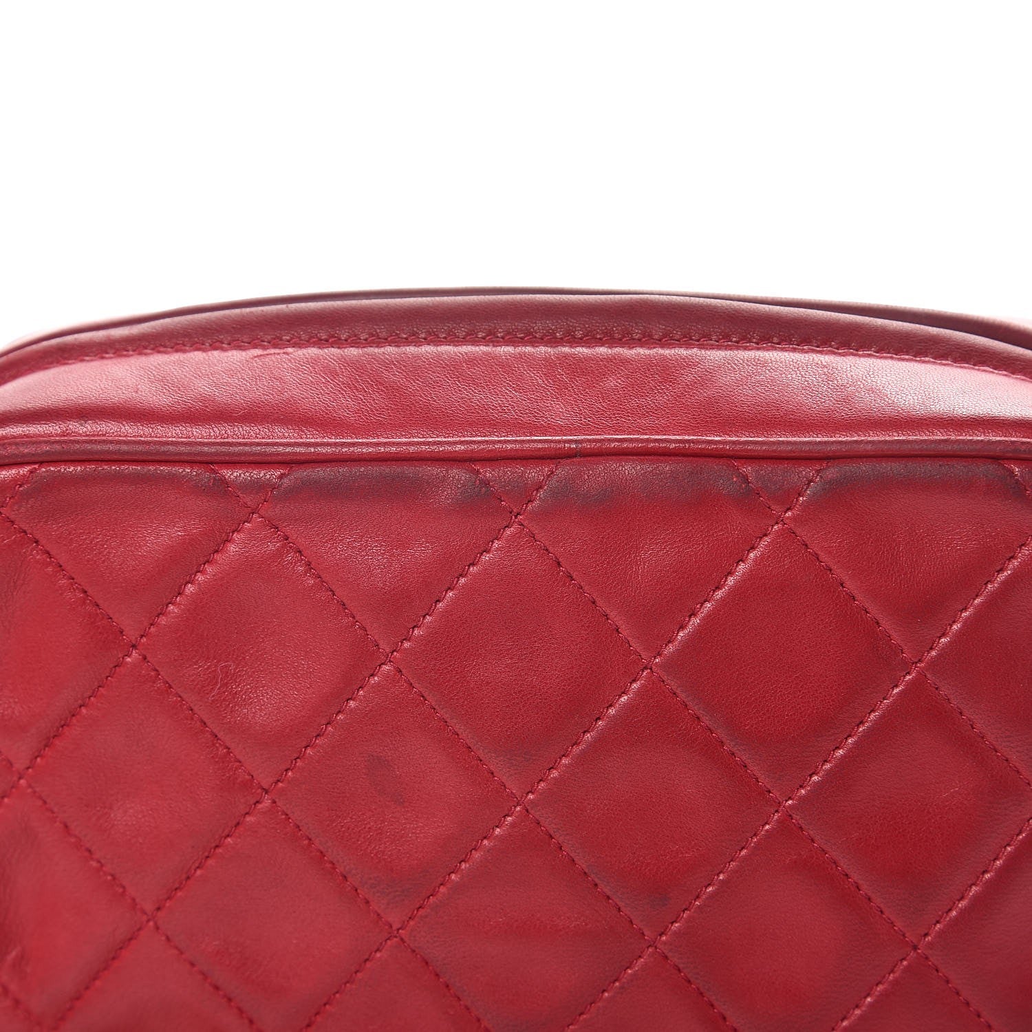Chanel Lambskin Quilted Camera Case Red 10 of 11