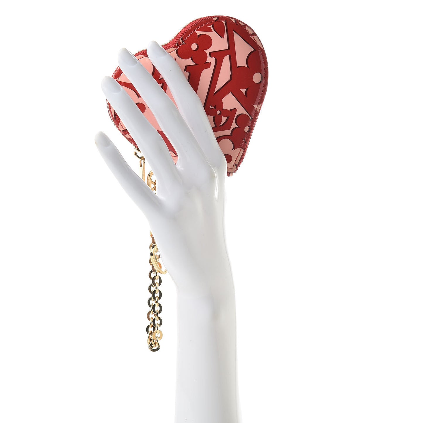 Patent Sweet Monogram Coeur Heart Coin Purse Pomme D'Amour
