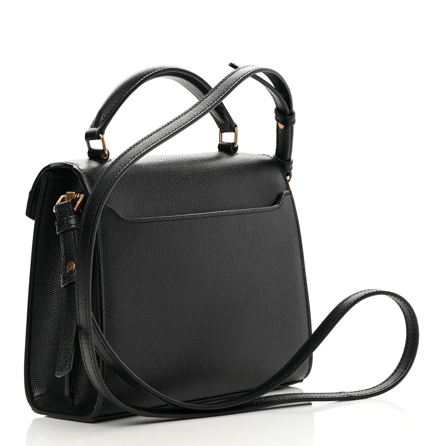 Saint Laurent Grain de Poudre Mini Classic Monogram Cassandra Top Handle Black 4 of 9