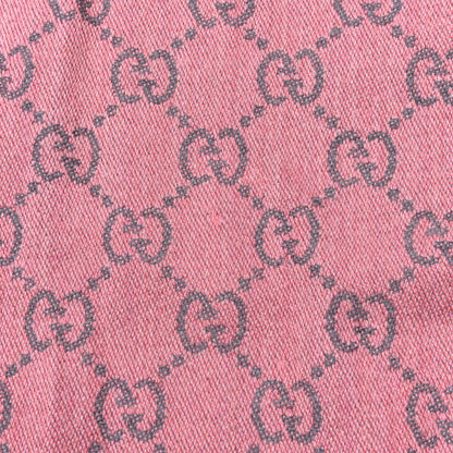 Gucci Wool Jacquard GG Monogram Sten Fringe Scarf Graphite Pink 10 of 10
