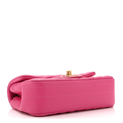 Chanel Lambskin Chevron Quilted Mini Rectangular Flap Pink 4 of 10