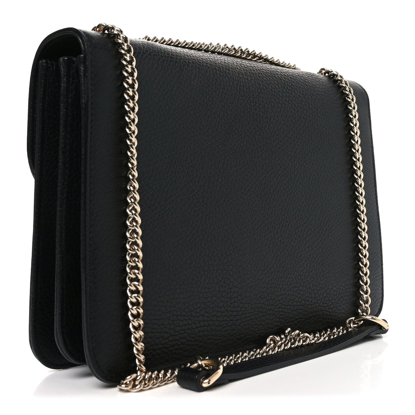 Dollar Calfskin Interlocking G Shoulder Bag Black