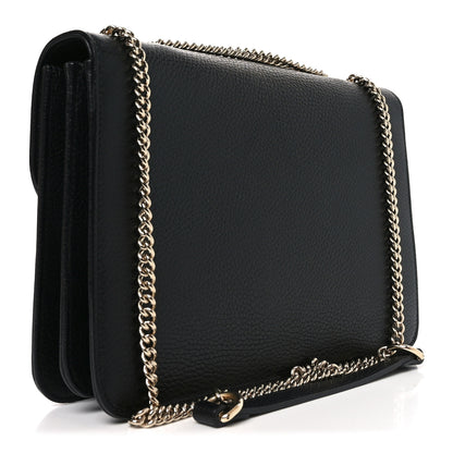 Gucci Dollar Calfskin Interlocking G Shoulder Bag Black 3 of 11
