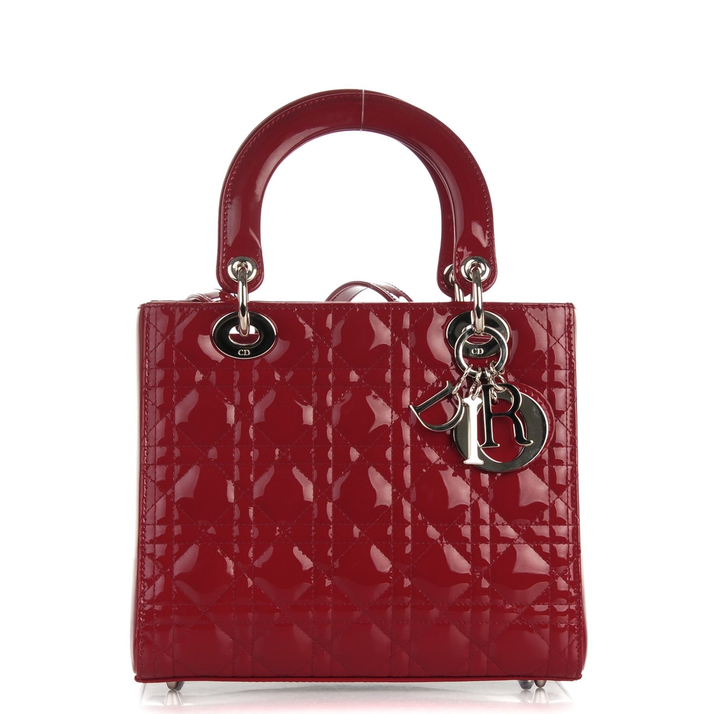 Patent Cannage Medium Lady Dior Red