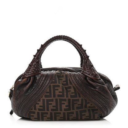 Fendi Zucca Nappa Nuvolata Vitello Tortuga Spy Bowler Tobacco Moro 1 of 11