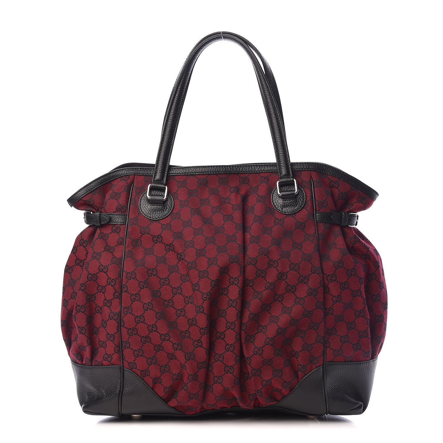 Gucci Monogram Full Moon Tote Red Black 1 of 10
