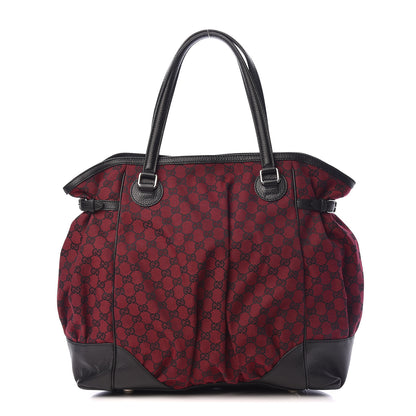 Gucci Monogram Full Moon Tote Red Black 1 of 10