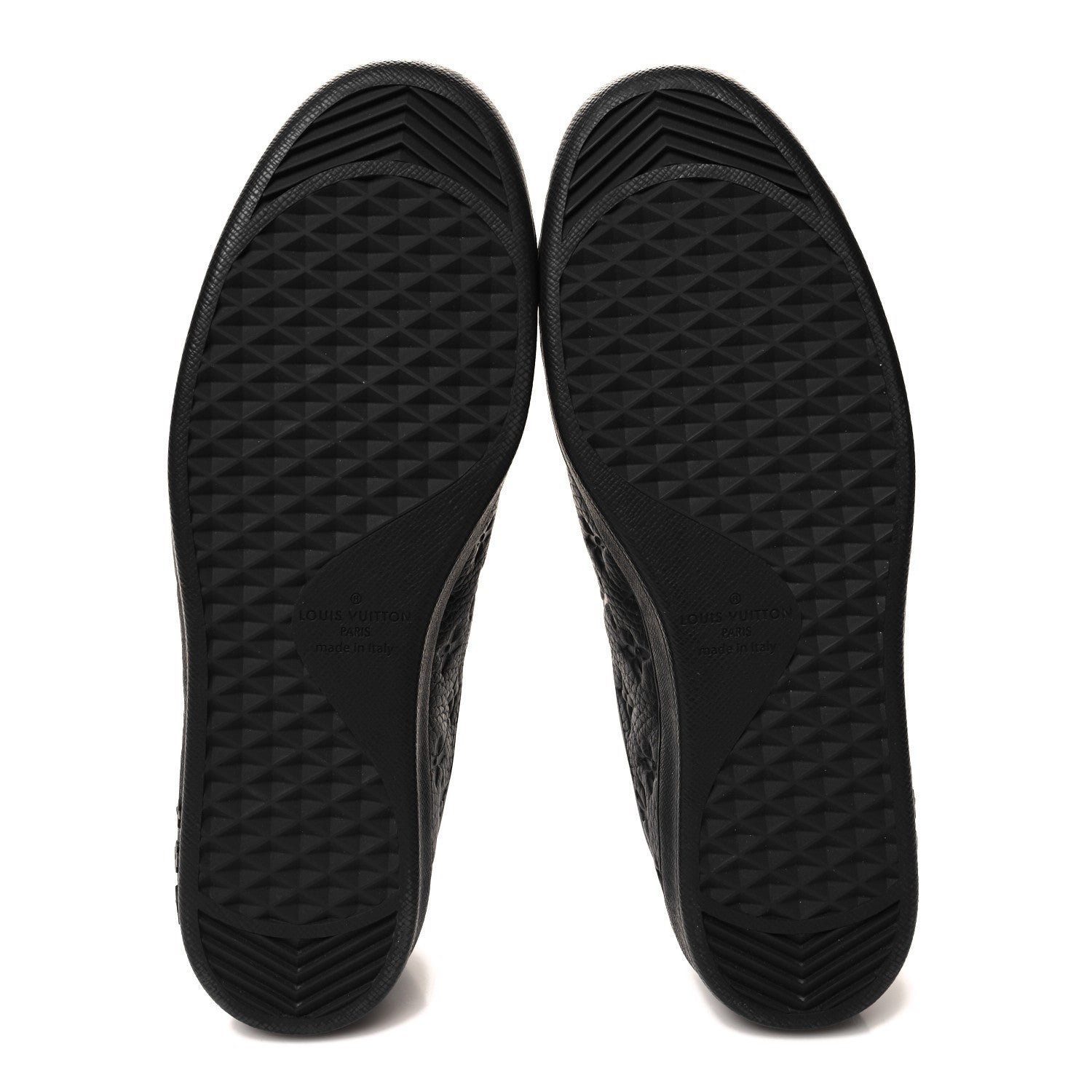 Louis Vuitton Grained Calfskin Embossed Monogram Mens Luxembourg Sneakers 9.5 Black 5 of 8