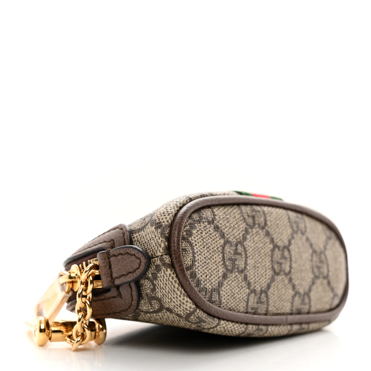 GG Supreme Monogram Web Ophidia Dome Key Pouch Beige New Acero