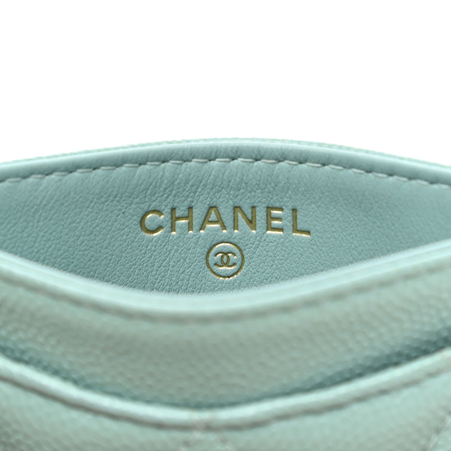 Chanel Caviar Quilted Card Holder Light Blue 6 of 9