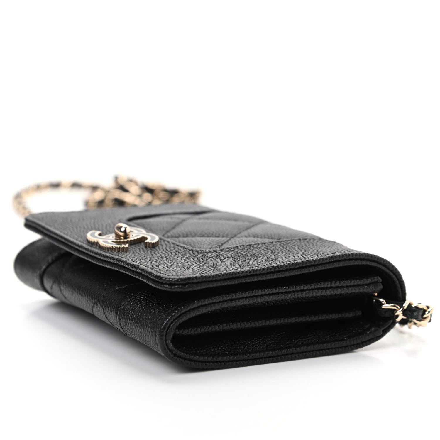 Chanel Caviar Quilted Vintage Mademoiselle Card Holder On Chain Black 7 of 11