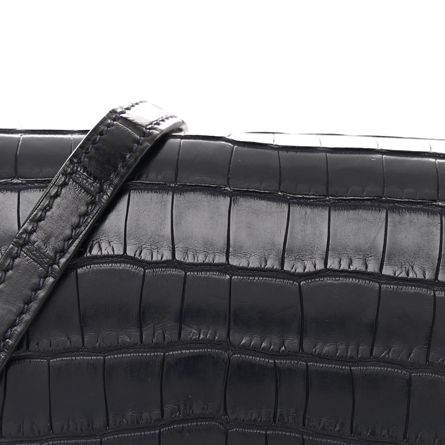 Matte Alligator Mini Sac Roulis Bleu Nuit