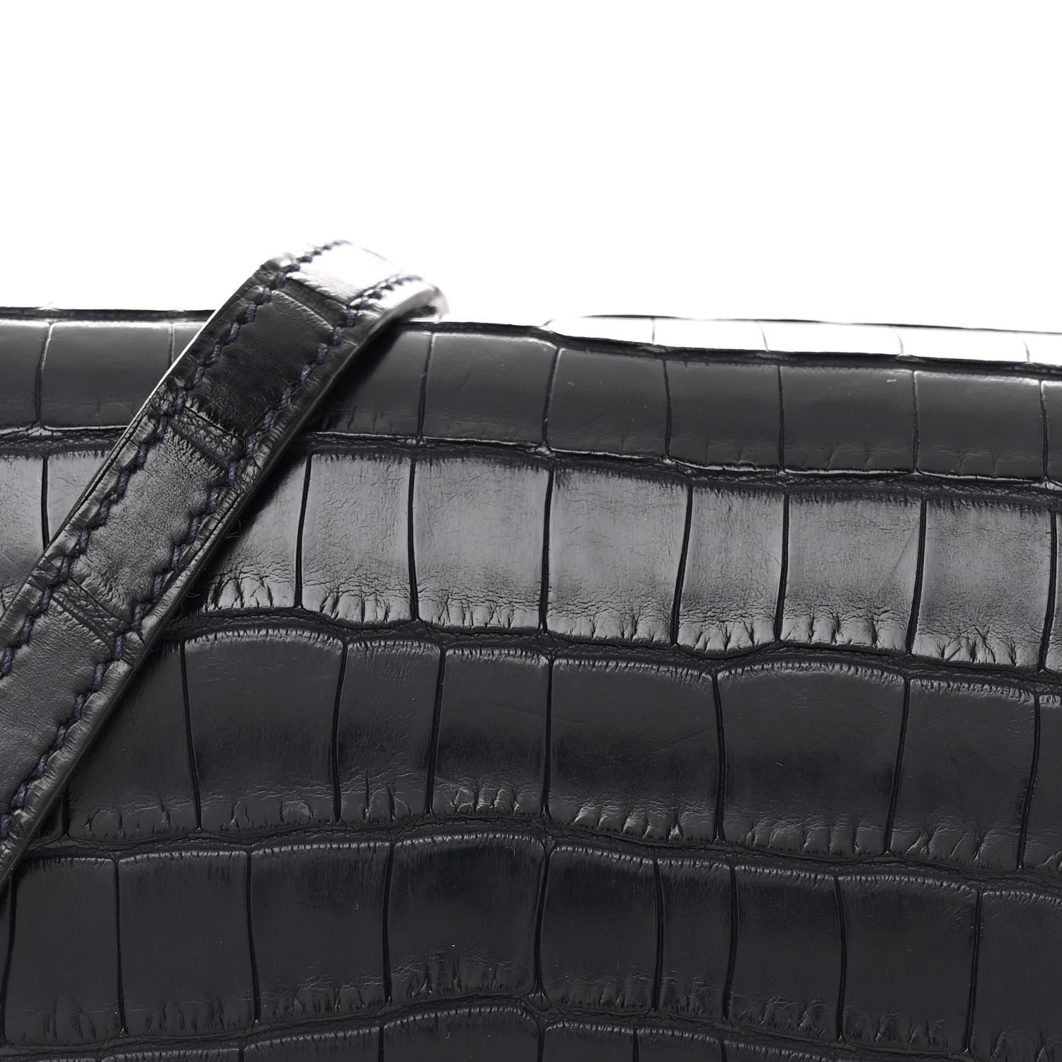Hermes Matte Alligator Mini Sac Roulis Bleu Nuit 9 of 11