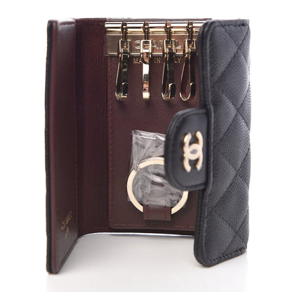 Chanel Caviar Quilted Classic 4 Key Holder Wallet Black 5 of 10