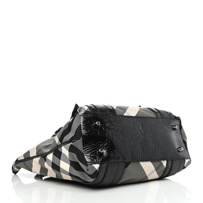 Burberry Patent Trim Smoked Check Tote Black 3 of 4