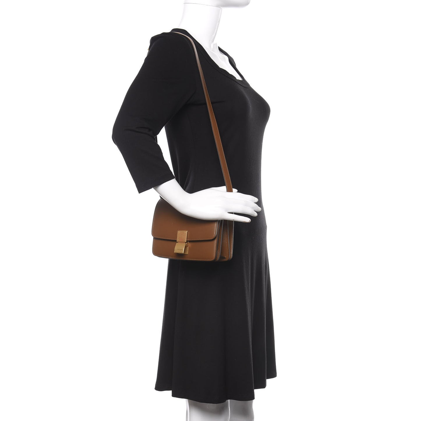 Smooth Calfskin Small Classic Box Flap Bag Camel