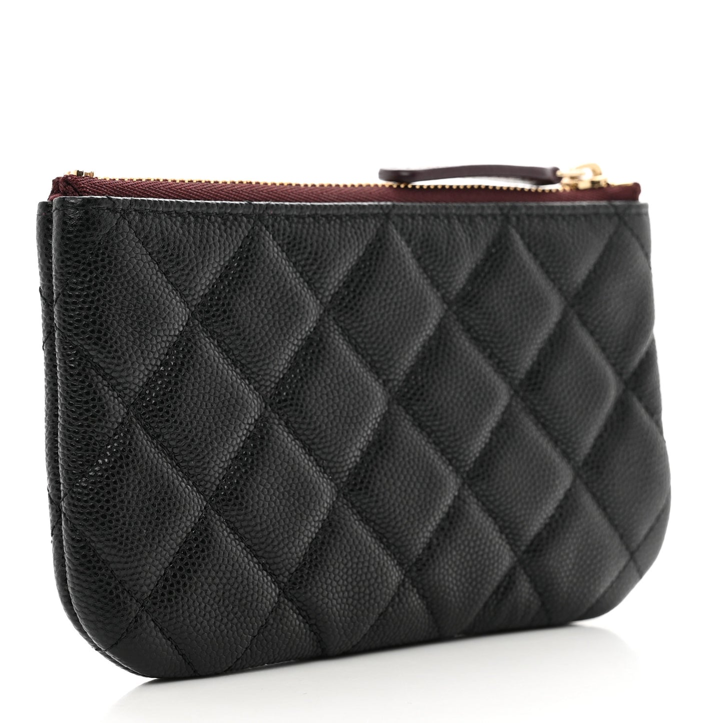Caviar Quilted Small Cosmetic Case Black