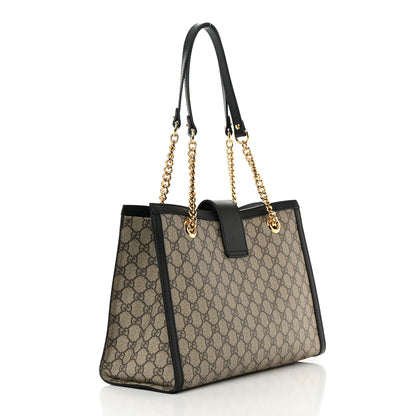Gucci GG Supreme Monogram Medium Padlock Tote Black 3 of 16
