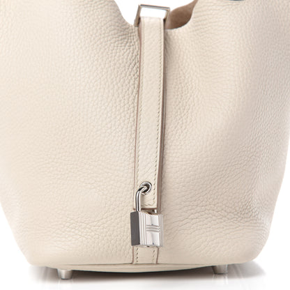 Hermes Taurillon Clemence Picotin Lock 18 PM Beton 10 of 11