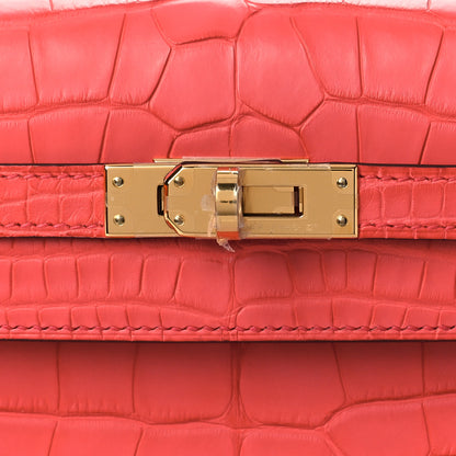Hermes Matte Alligator Kelly Danse II Belt Bag Bougainvillea 10 of 13