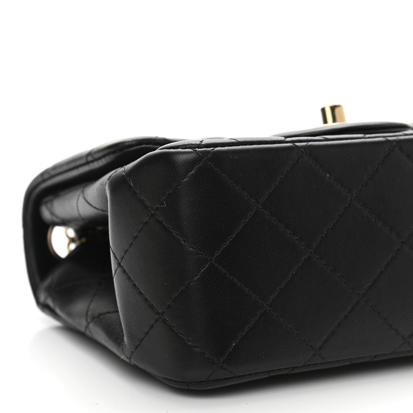 Lambskin Quilted Mini Square Flap Black