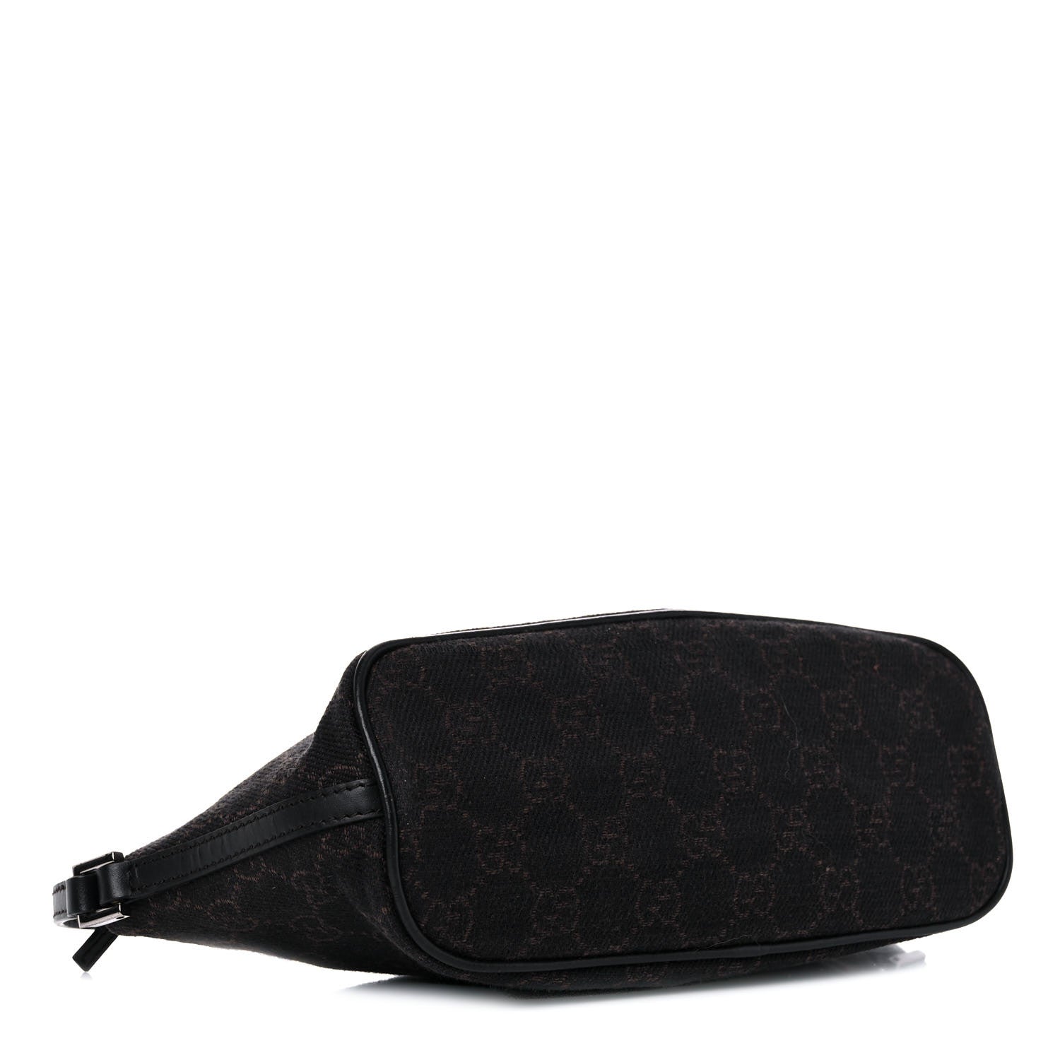 Gucci Denim Monogram Boat Pochette Dark Brown 4 of 15
