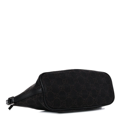Gucci Denim Monogram Boat Pochette Dark Brown 4 of 15