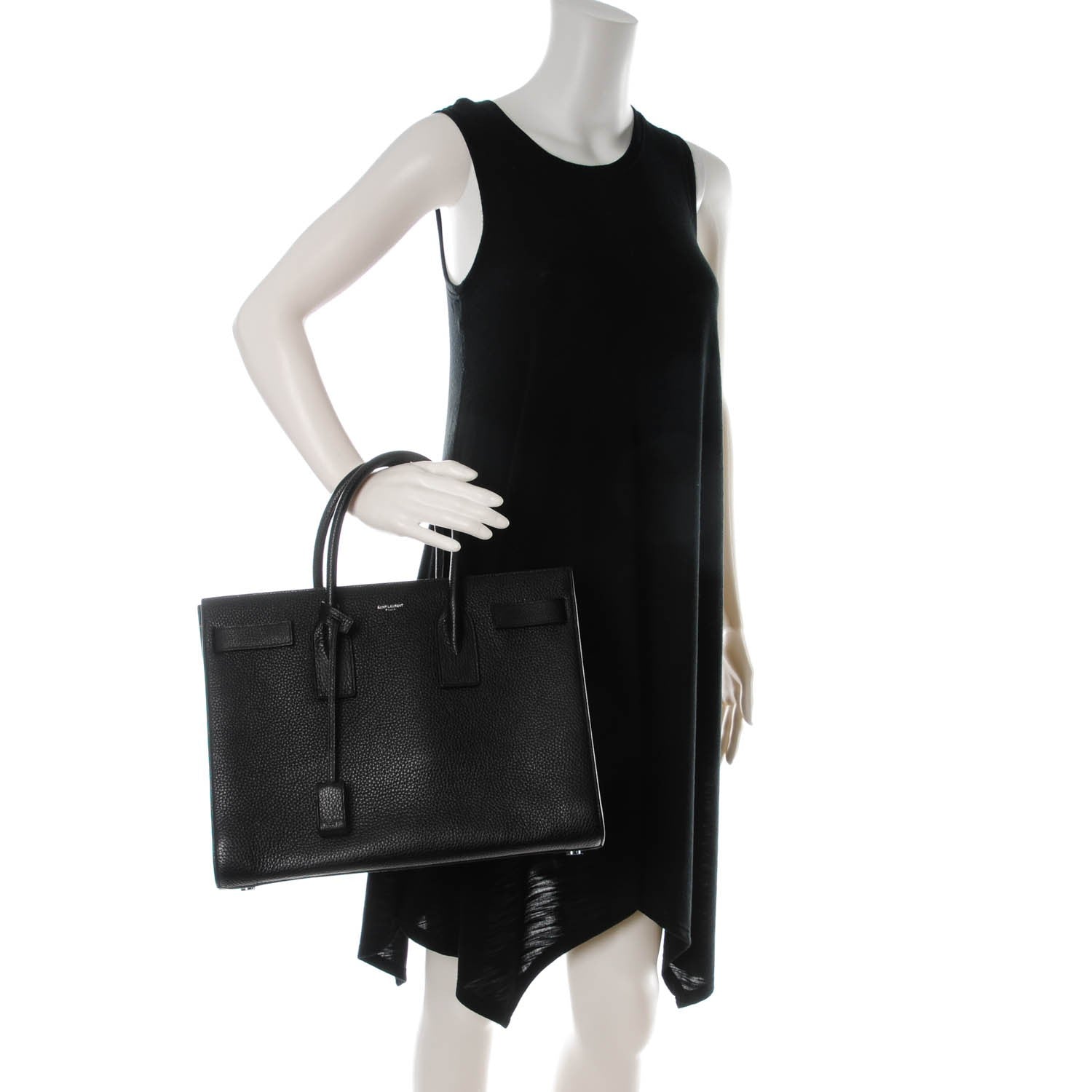 Saint Laurent Grained Calfskin Large Sac De Jour Black 2 of 7