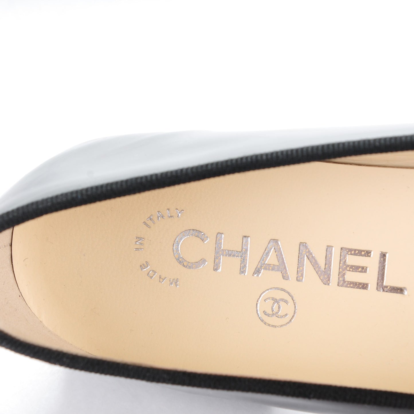 Patent CC Cap Toe Ballerina Flats 38 Black
