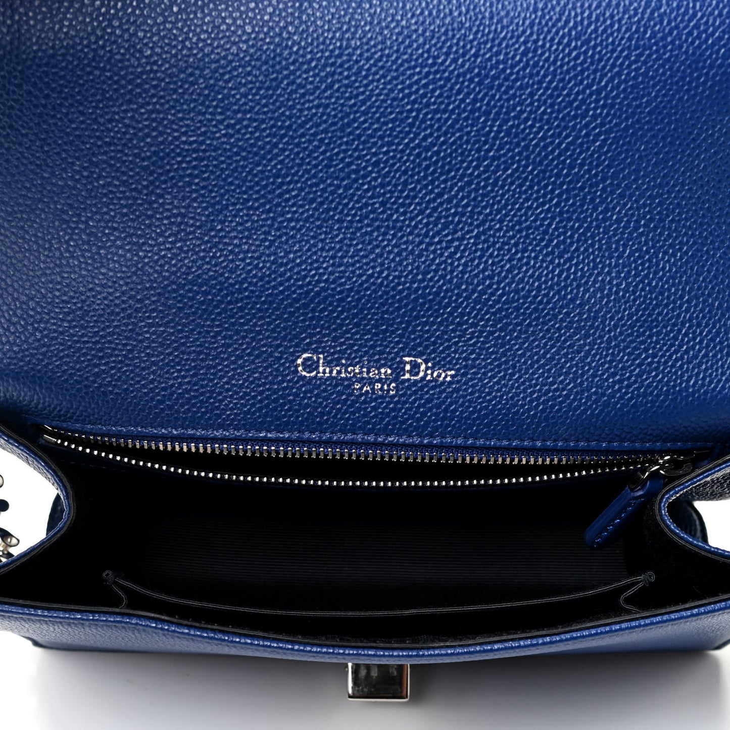 Grained Calfskin Small Diorama Flap Bag Bleu De Minuit