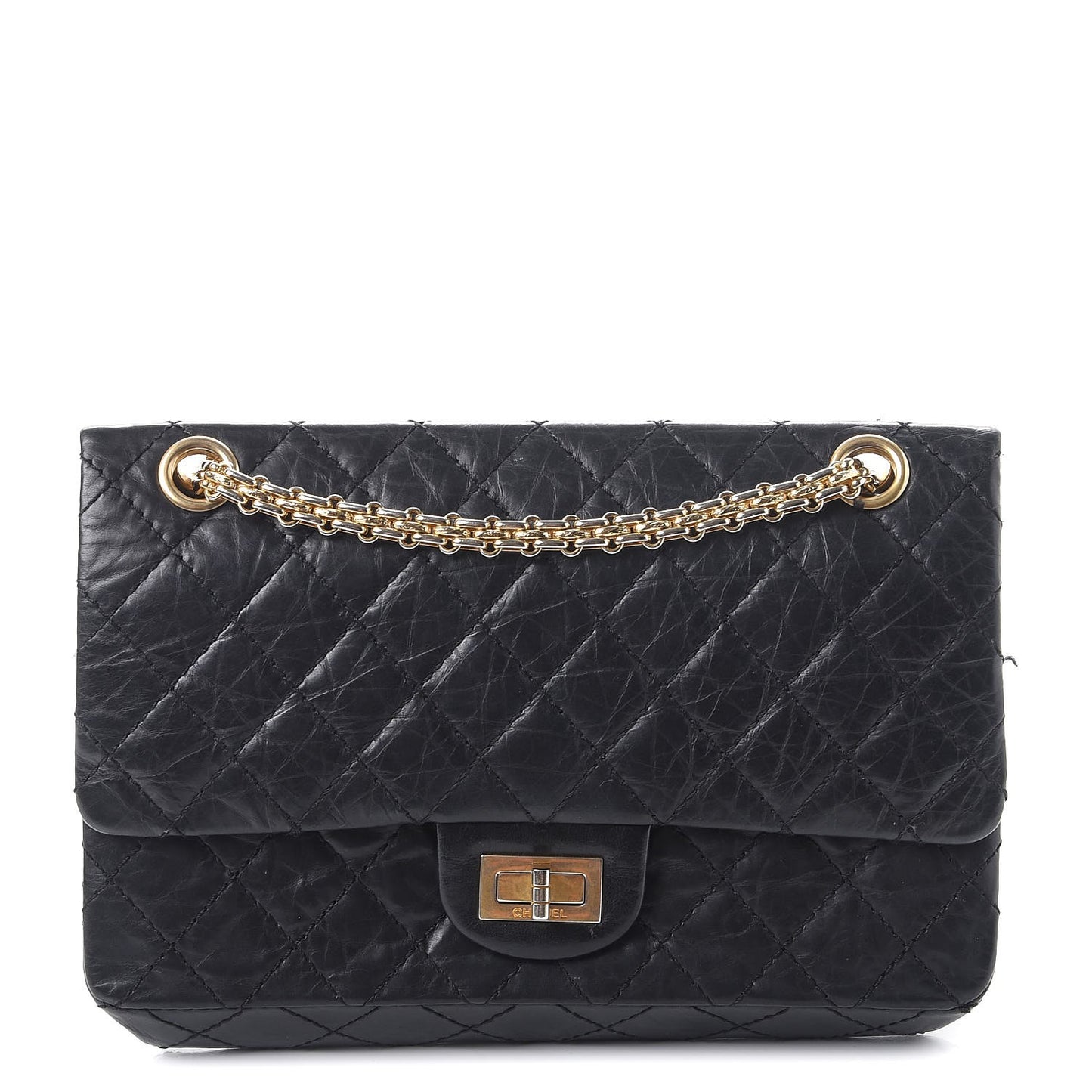 Aged Calfskin 50th Anniversary 2.55 Reissue 225 Flap Black