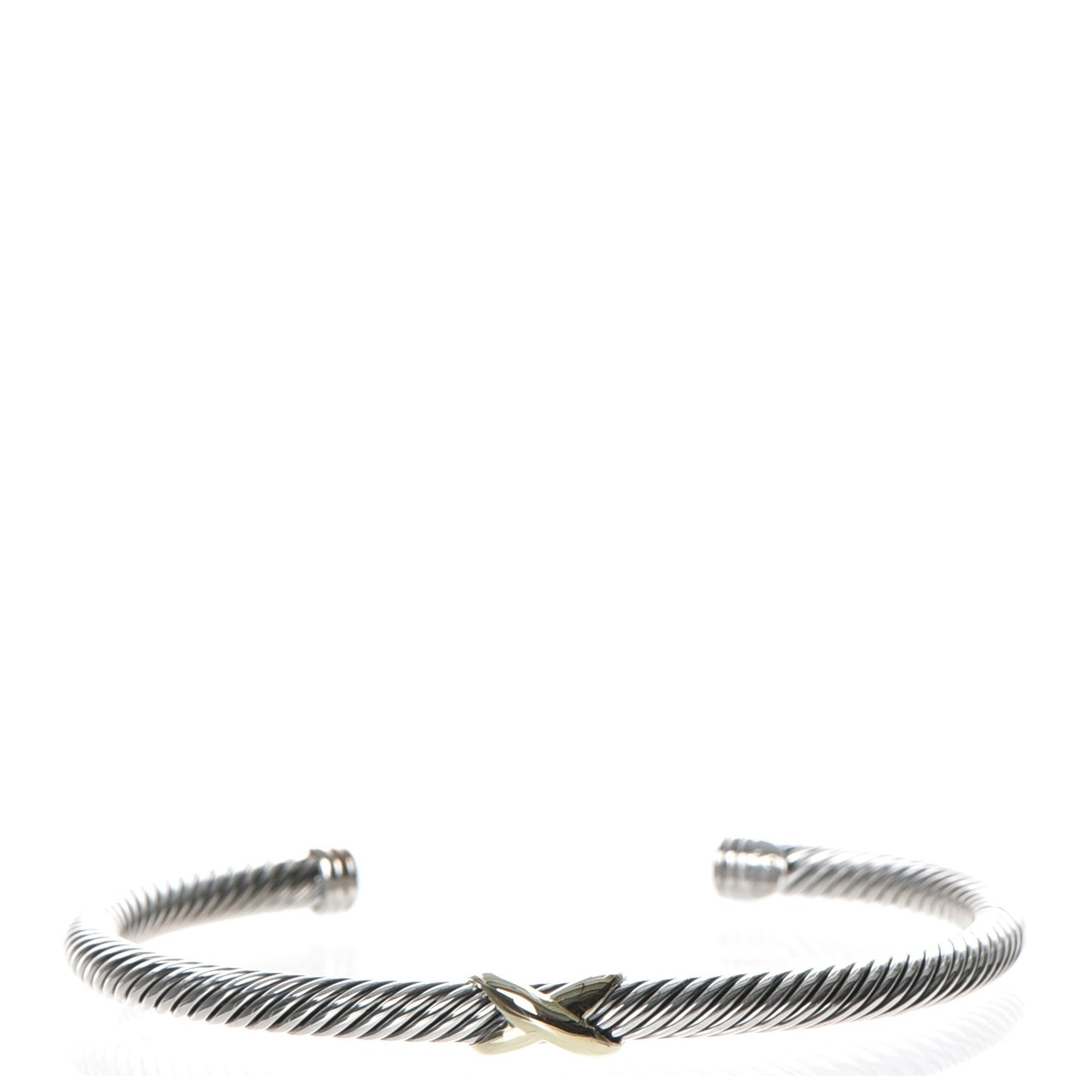 Sterling Silver 18K Yellow Gold 4mm X Station Cable Bracelet