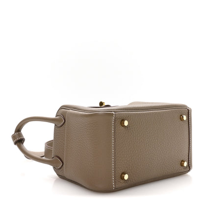 Hermes Taurillon Clemence Mini Lindy 20 Etoupe 4 of 11