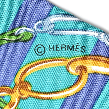 Hermes Silk Brides de Gala Bayaderes Twilly Turquoise Indigo Vert 3 of 4