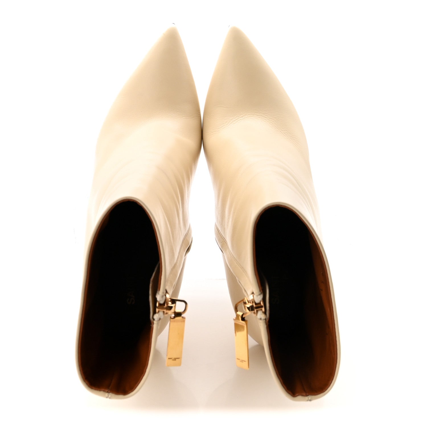 Saint Laurent Calfskin Opyum 110 Ankle Boots 37.5 Real Beige 2 of 10
