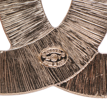 Chanel Metal Quilted CC Brooch Silver Gold 4 of 4