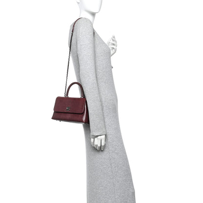 Chanel Lizard Mini Coco Handle Flap Burgundy 2 of 10