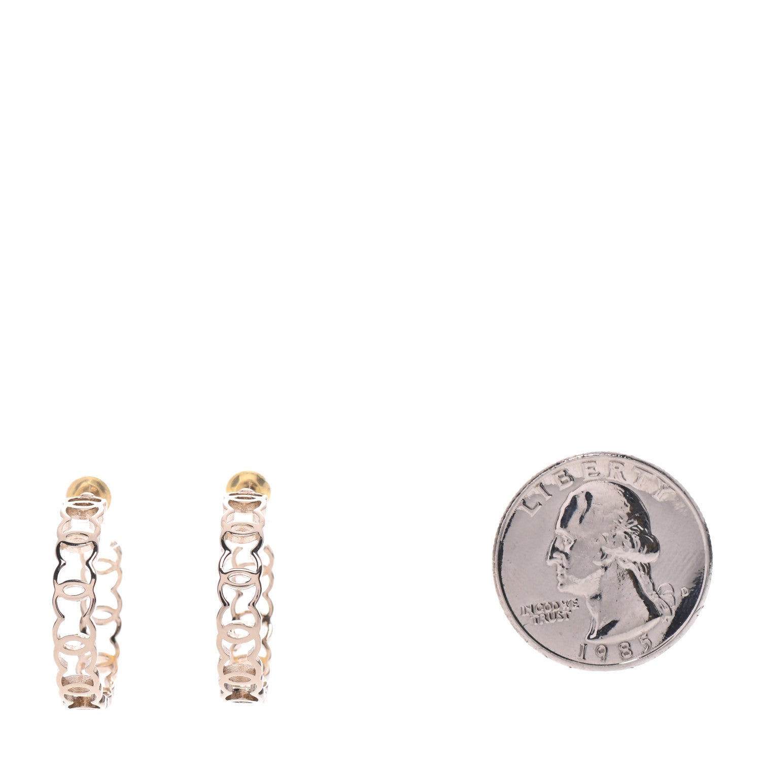 Chanel Metal CC Hoop Earrings Gold 2 of 5